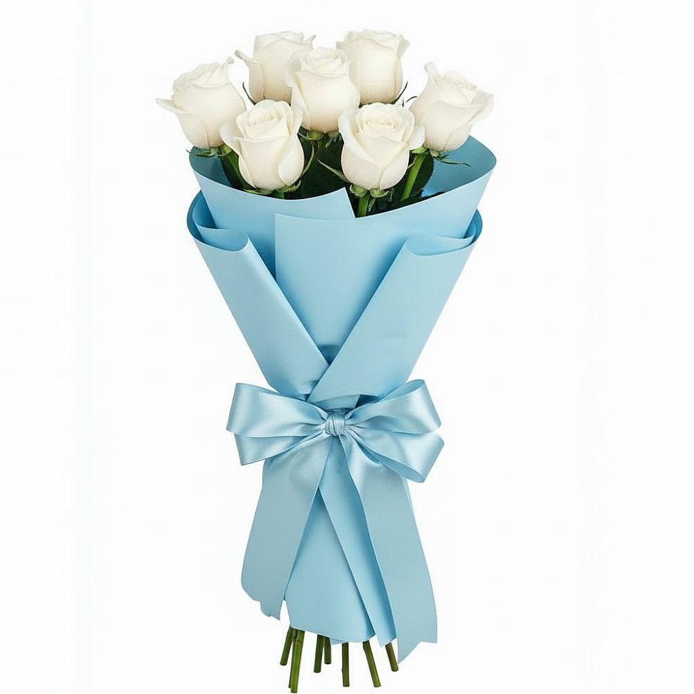 Букет 7 белых роз Проуд в Красносельском