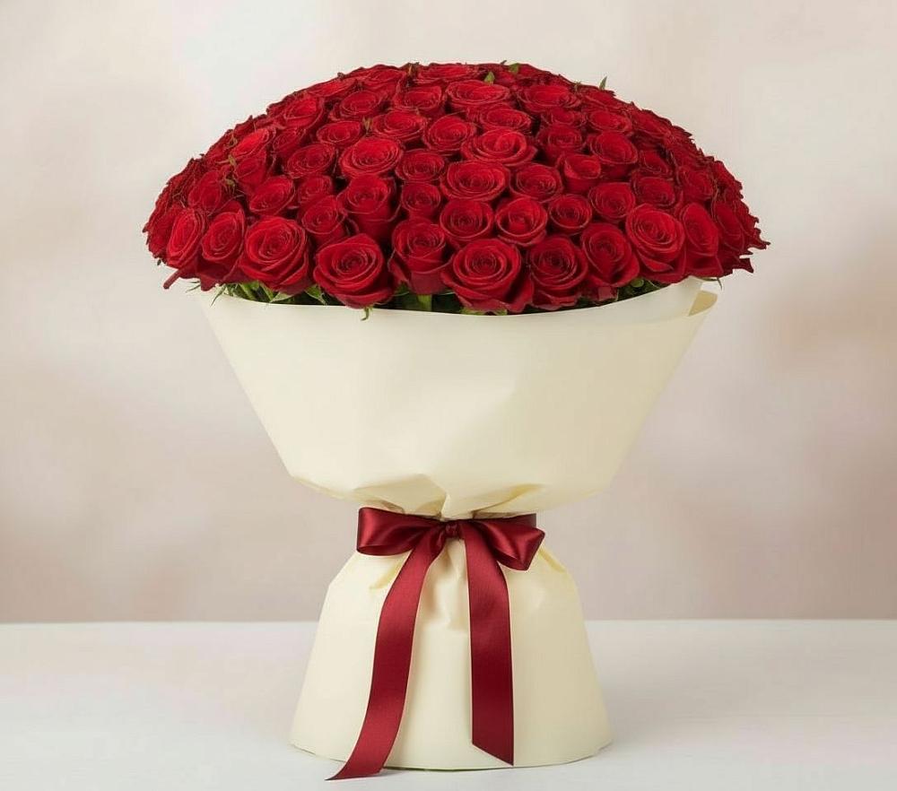 Букет 101 Красная роза Милано в Красносельском