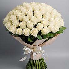 Букет 101 беля роза Белоснежка в Красносельском