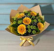 Букет цветов из:  Герберы и Хризантемы в Красносельском