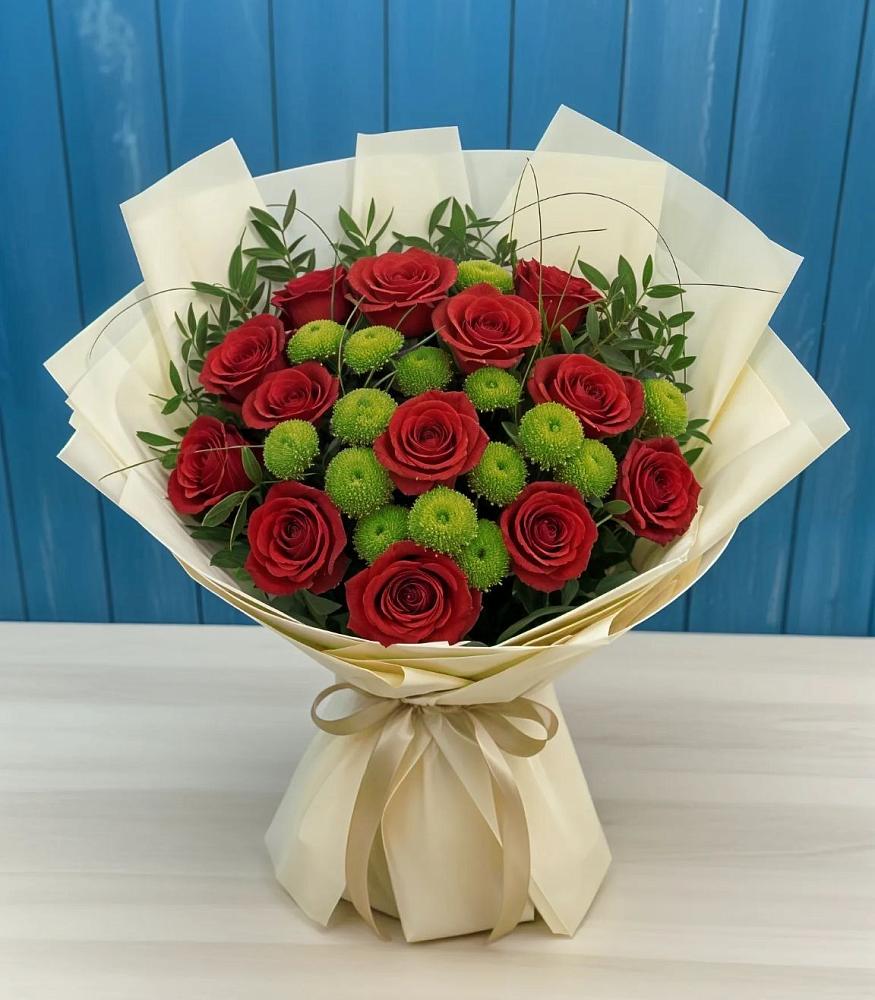 Букет цветов из: Розы и Хризантемы в Красносельском