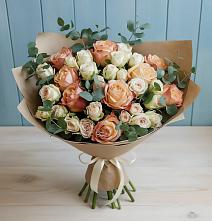 Букет цветов из:  Альстромерии и Розы в Красносельском